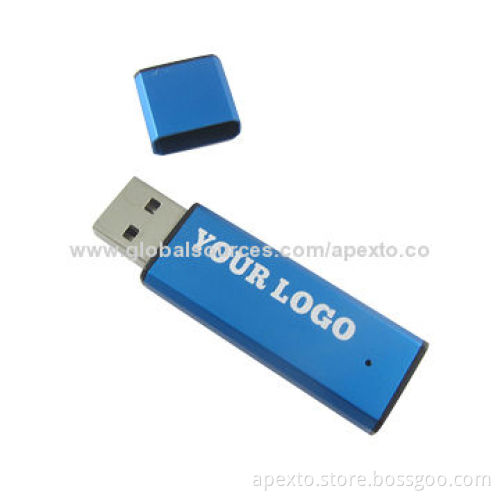 Blue Metal USB Flash Drives, Customized Packaging Types/Logos Accepted, 256MB to 32GB